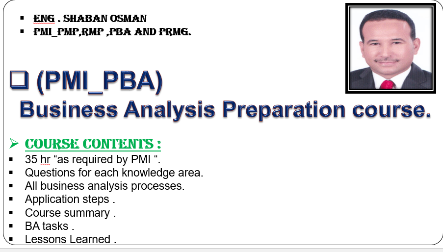 PMI_PBA Business analysis Course_36 hr_Arabic & English